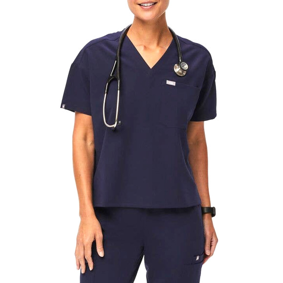 Figs Tops - FIGS Women's Short Sleeve Navy Catarina One-Pocket Scrub Top Size Medium